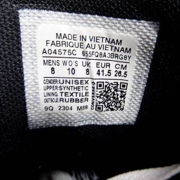 Converse Chuck Taylor All Star High Street Mid Top Shoes Woman's Size 10 A04575C - Picture 8 of 9